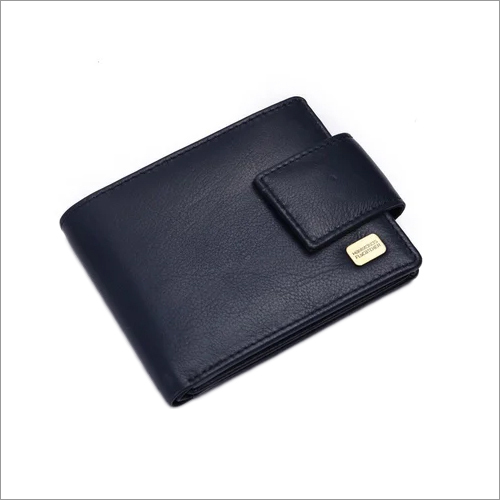 HF581BNL Men Leather Wallet - Leather, Flap Closure, Folded Design, Navy Blue | Features Stylish Wallet for Modern Men
