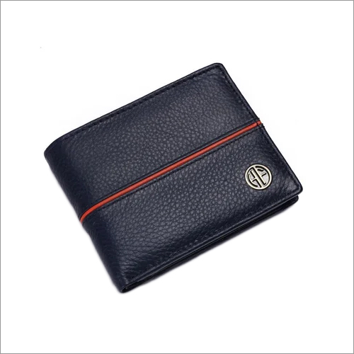 HF579BNL Men Leather Wallet - Leather, Folded, Blue | Flap Closure Design, Stylish and Functional Accessory for Everyday Use