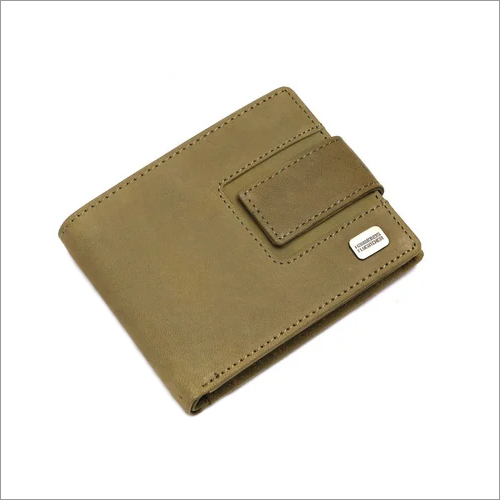 HF580 Men Leather Wallet - Leather, Folded, Green | Flap Closure for Enhanced Security and Style