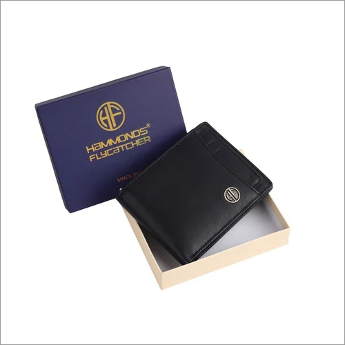 HF589BLL Men Leather Wallet - Leather, Folded, Black | Flap Closure for Secure Storage, Timeless Design for Everyday Use