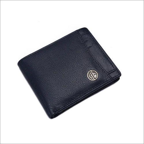 HF585BNL Men Leather Wallet - Leather Material , Navy Blue Color, Flap Closure, Folded Design for Convenient Organization