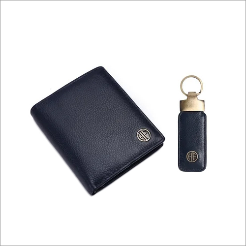 GS583-BN-KR Leather Gift Set - Leather Material, Corporate Office Usage, Blue Color | Elegant Leather Gift Set for Professional Settings