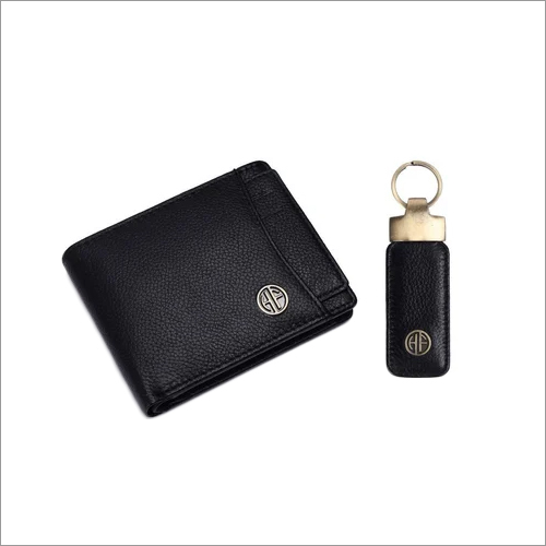 GS585-BLK-KR Leather Gift Set - Leather Material Corporate Office Usage Black Color | Stylish and Elegant Design for Professional Gifts