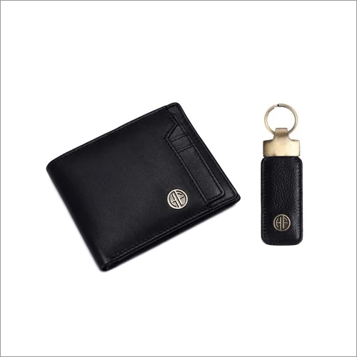 GS577-BL-KR Leather Gift Set - Black Leather | Ideal for Corporate Office Use, Elegant Design, Durable Material
