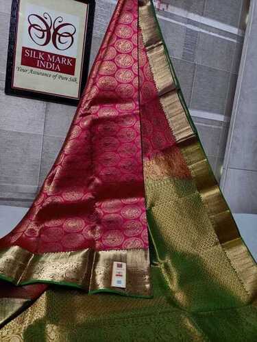 gold jarie work kanjivaram pure silk saree