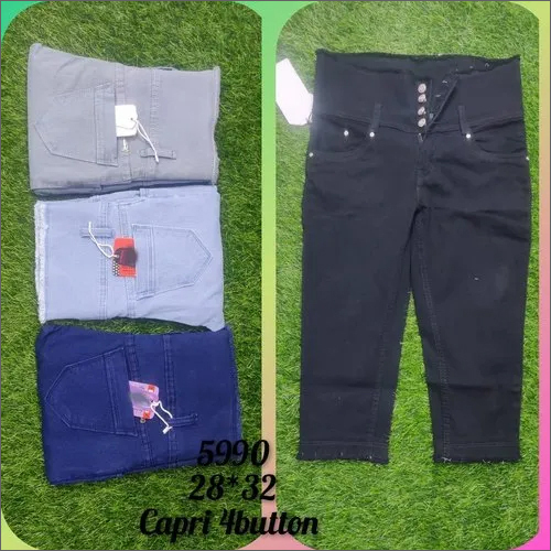 29 x 32 mm Ladies High Waist Stretchable Capri
