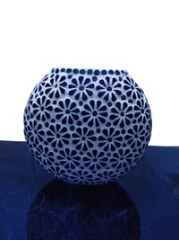 Handicraft Glass  Purse Oval Shape Mosaic Table Lamp