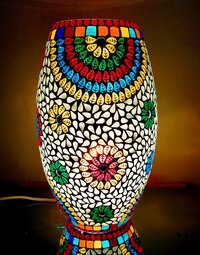 Rishabh Home Decoration Glass Mosaic Table Lamp