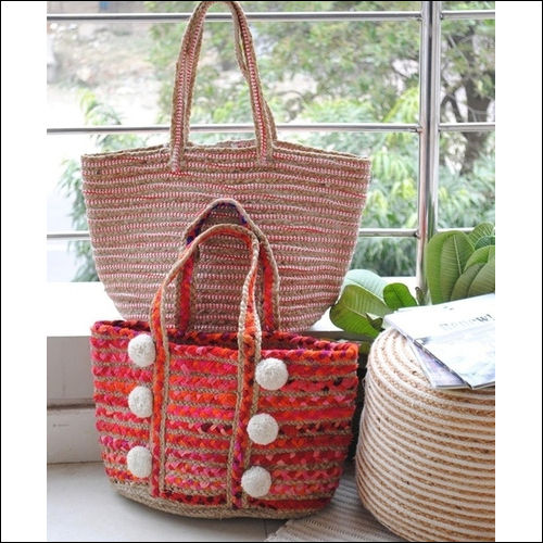 Hand made Jute/Cotton Tote Bags