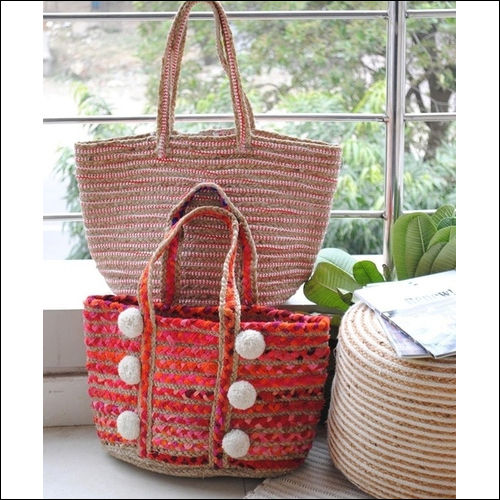 Multi Hand Made Jute/Cotton Tote Bags