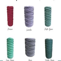 Macrame Cord - 100% Cotton, 4mm Thickness, 3 Ply, 1 Kg Roll , All Colors Available, Round Shape, Twisted Texture, Printed Style