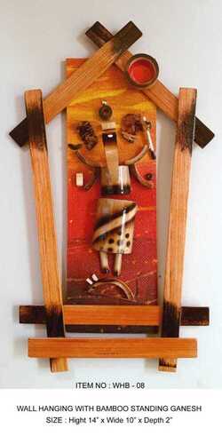 Wall Hanging With Bamboo Standing Ganesh