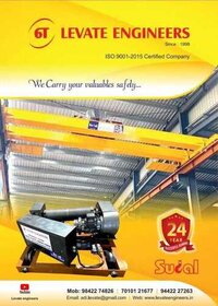 Double Girder EOT Crane - MS & EN 8 Material, 80 Feet Length, Yellow Color | 5 Ton Loading Capacity, Emergency Stop, 12 Mtrs Traveling Speed, Pendant Control, Ideal for Industrial Applications