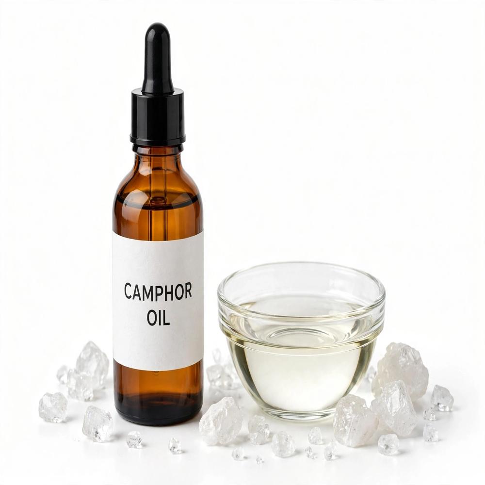 Camphor Essential Oil - 100% Pure Herbal Extract, 2-year Shelf Life, Pain Relief, Reduces Pigmentation, Memory Boosting Fragrance