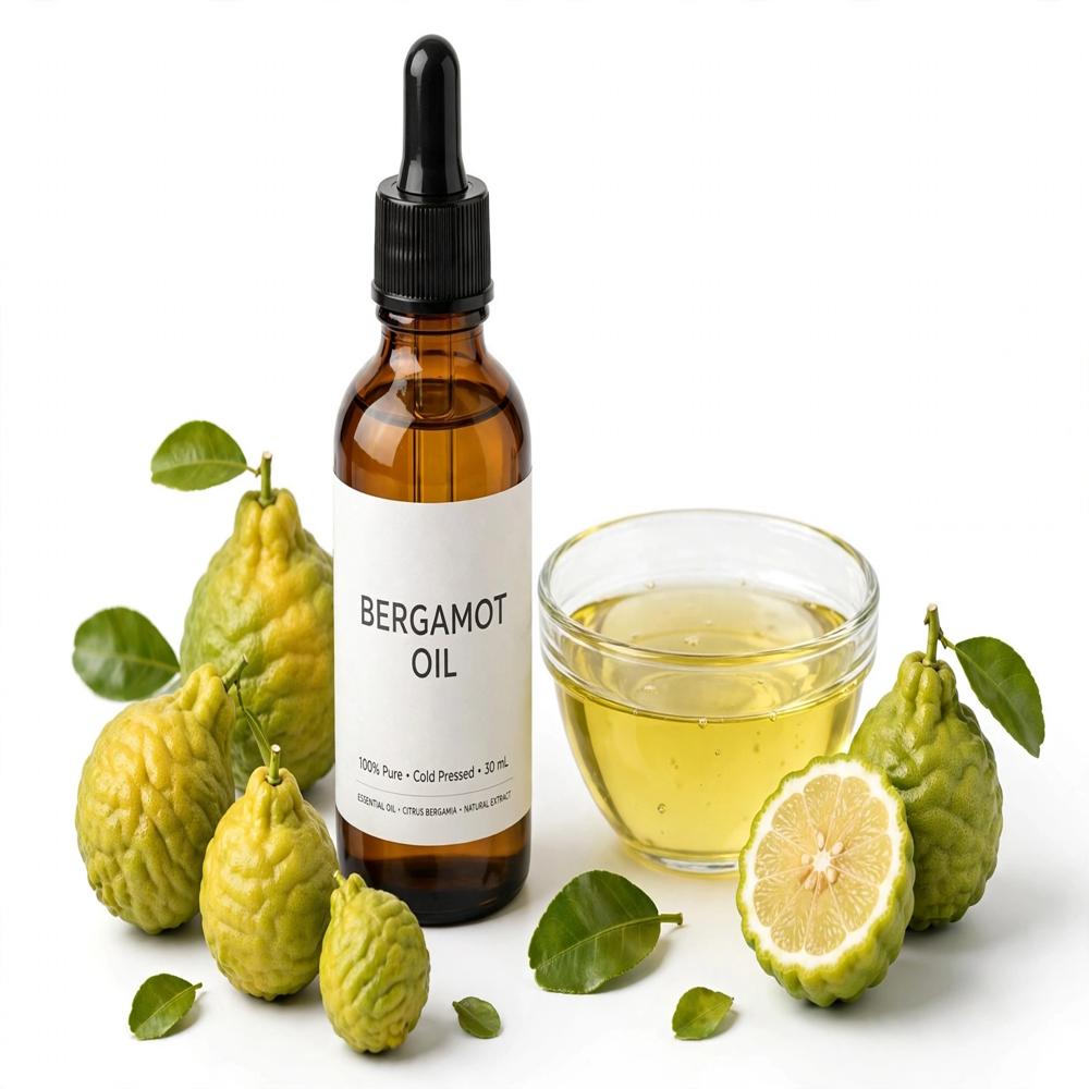 Bergamot Essential Oil - 100% Pure, Fragrance Compound | All Age Groups, Herbal Extract, Store in Cool & Dry Place