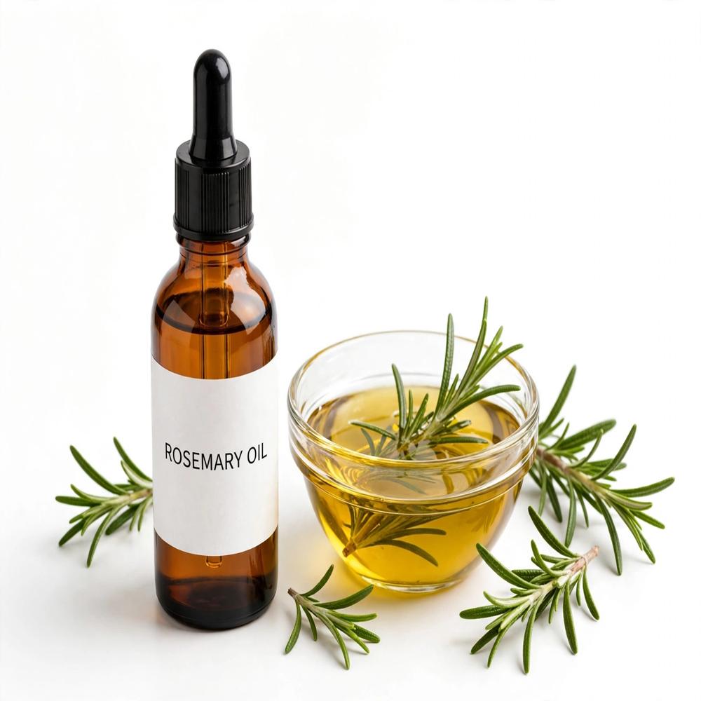 Pure Rosemary Oil - 100% Herbal Extract from Flowers | Enhances Memory, Relieves Pain, Improves Hair Health, Reduces Stress
