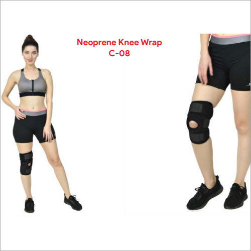 Neoprene Knee Wrap - Cotton Material, Portable and Foldable Design | Durable Support for Knee, Recyclable and Non-Disposable