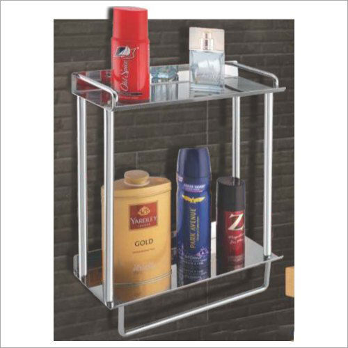 Bathroom Double Shelf with Towel Holder