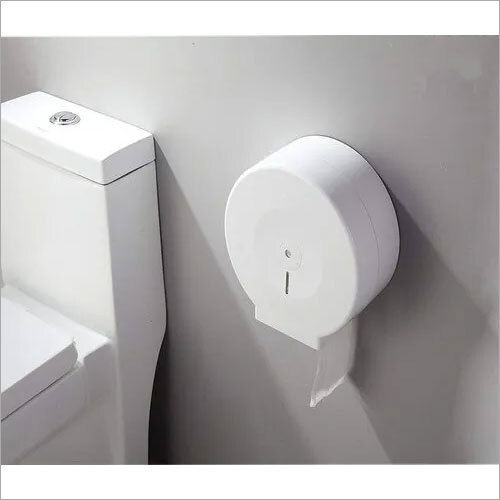 White Jumbo Toilet Roll Paper Dispenser