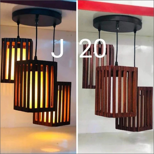 J20 Wooden Hanging Light - Wood Material, Various Sizes Available, Black Color | White Light, Ideal for Versatile Lighting Applications