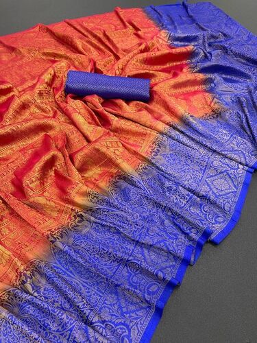 Softy silk jari work with Rich pallu saree