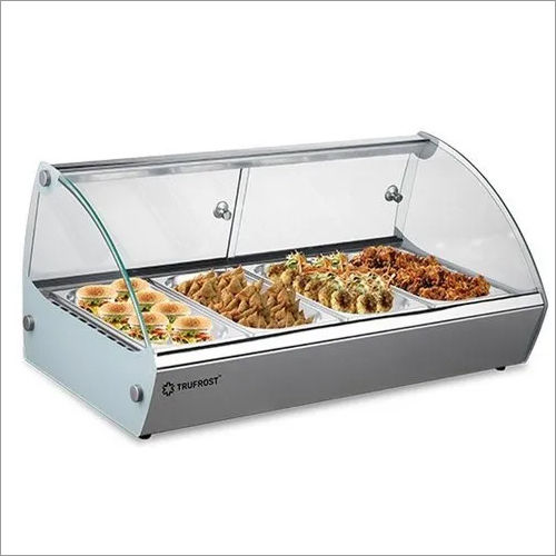 White Food Warmer Metal Display Case