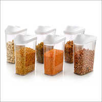 Plastic Container Jar Set - Transparent Plastic Material | Versatile Storage Solution For Kitchen, Crafting, And Organization