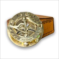 Sundail Compass With Leather Case Collectible Gift Item Brass Sundial Compass Antique Marine Fully Functional Compass