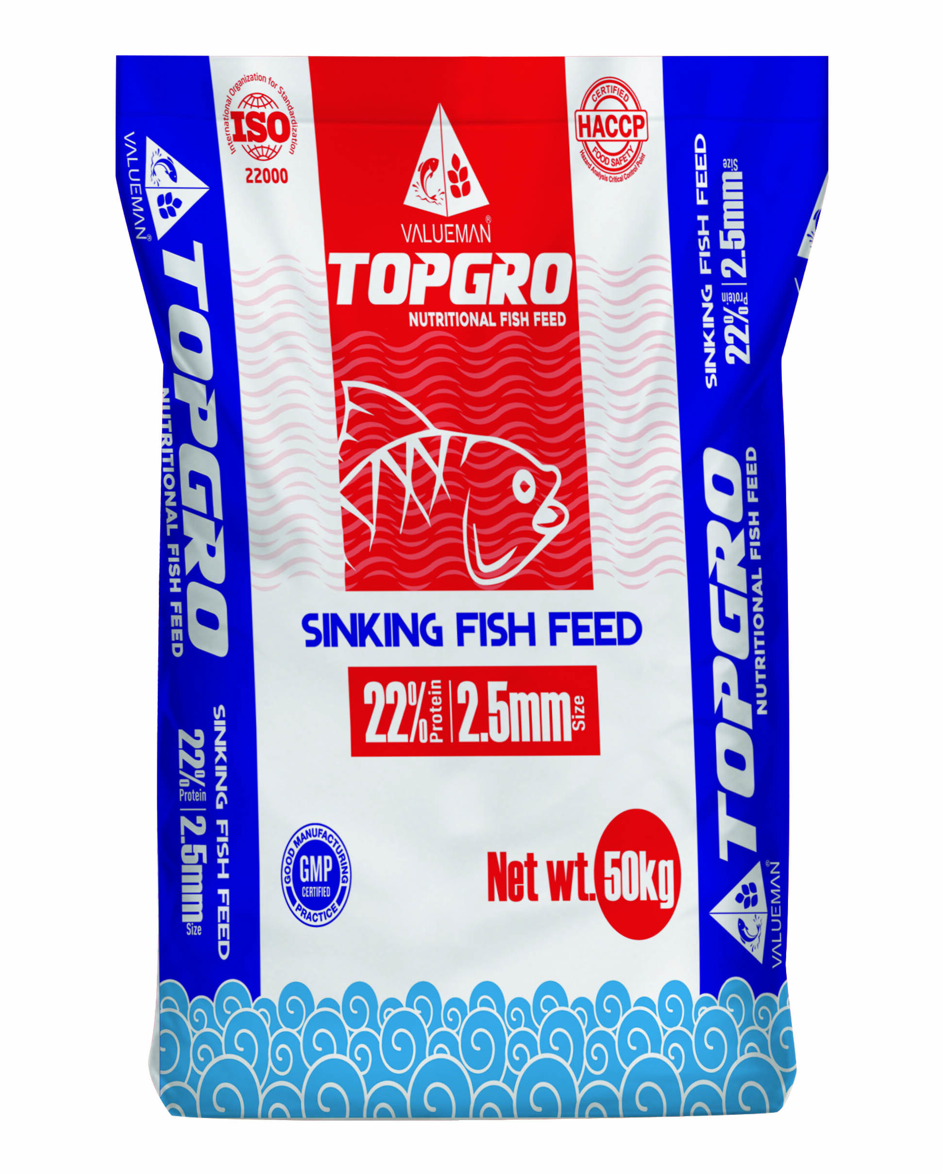 Sinking Fish Feed Size (1.8 - 2.5/2.8) 22P/4F to 28P/4F