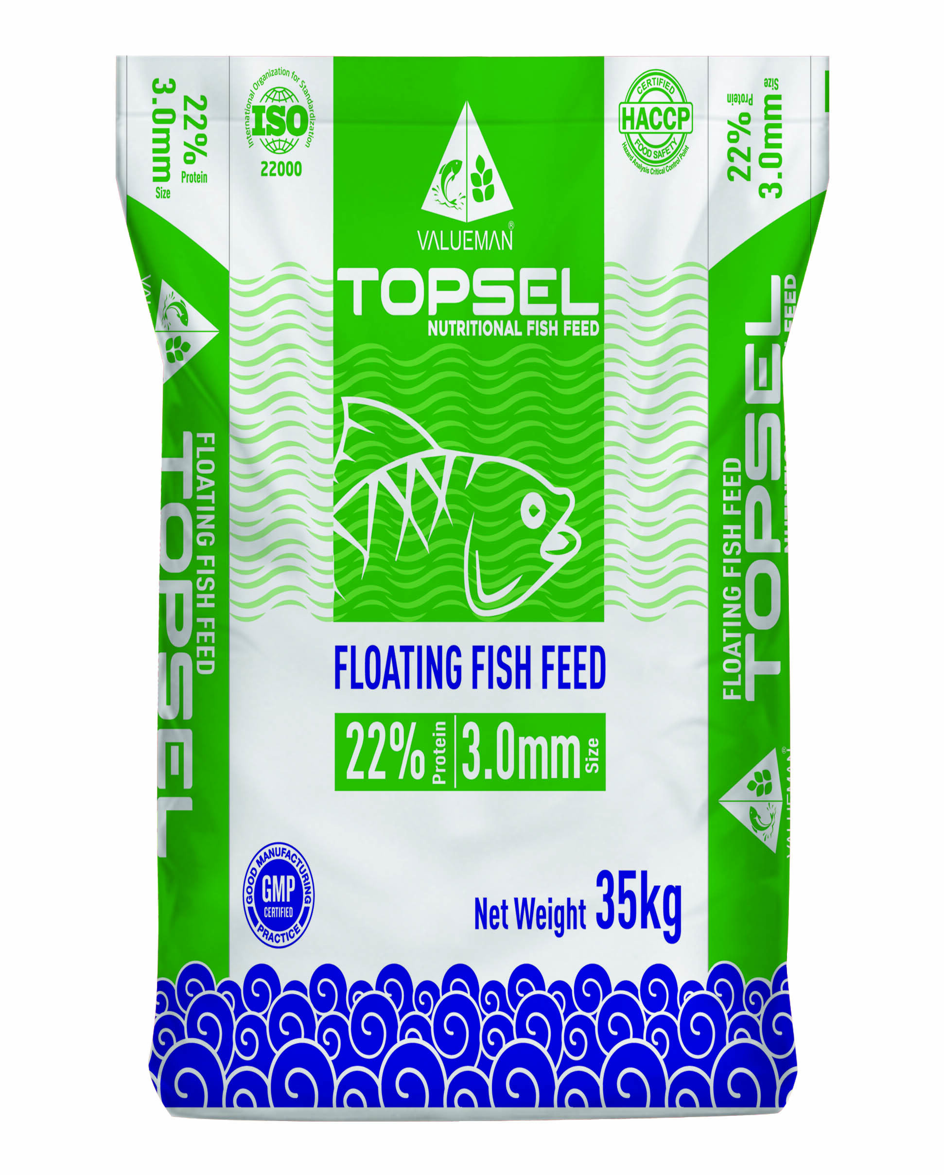 Topgro Sinking Fish Feed Size (1.8 - 2.5/2.8) 22P/4F to 28P/4F