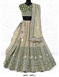 BRIDAL DESIGNER  L-PISTA MEHENDI   LEHENGA CHOLI