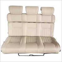 Luxury Car Three Seats - Pu Leather, 2200x1200x900mm, Black With Contrast Stitching | Fire Resistant, Foldable Armrest With Cup Holders, Manual Recline, Uv And Water-repellent Matte Finish