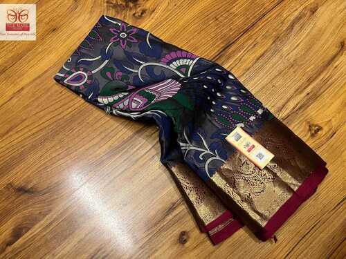 pure kanchipuram silk of kalamakari saree