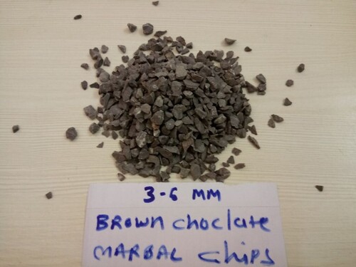 Chocolate brown water washed marble chips for landscaping and terrazzo flooring