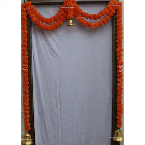 Sphinx Artificial Marigold Fluffy Flower Garlands Door Toran Set Door Hangings Dark Orange Size: 100x152 Cms