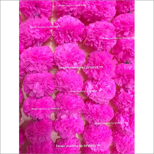 Sphinx Artificial Marigold Fluffy Flowers Garlands For Decoration Pack Of 5 (Light Pink)