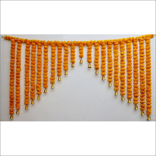 Sphinx Artificial Marigold Fluffy Flowers Grand Entrance Shamiyana Mandap Toran For Decoration Light Orange