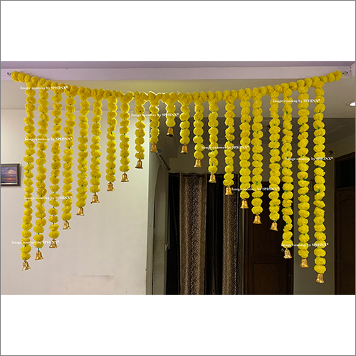 Sphinx Artificial Marigold Fluffy Flowers Grand Entrance Shamiyana Mandap Toran For Decoration Yellow