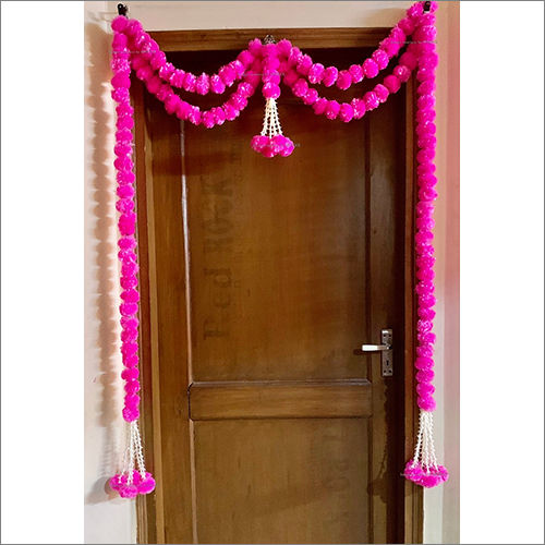 Sphinx Artificial Marigold Fluffy Flowers And Tuberose (Rajnigandha) Door Toran Set Door Hangings Light Pink