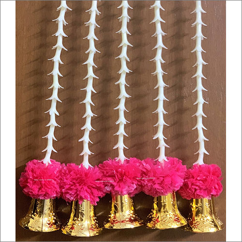 Sphinx Artificial Tuberose (Rajnigandha) Marigold With Bells Latkans (Approx. 1 Ft.) Dark Pink (Rani) 5 Pieces Use: Ceremony Or Party Decoration