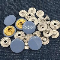 Coloured Snap Buttons - Color: Blue And Silver