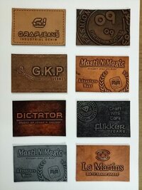 Jeans Leather Labels - Real Leather, Standard Size, Various Colors Including Brown, Black, Gray | Durable, Textured Or Smooth Finish, Embossed & Debossed Logos