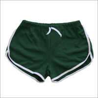 Ladies Cotton Shorts - Pure Cotton Fabric, Plain Pattern, Green Color | Multiple Colors and Styles Available for Everyday Comfort