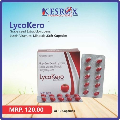 GRAPE SEED EXTRACT LYCOPENE  LUTEIN  VITAMIN A PALMITATE VITAMIN  FOLIC ACID ZINC SULPHATE MONOHYDRATE  SOFTGEL CAPSULES