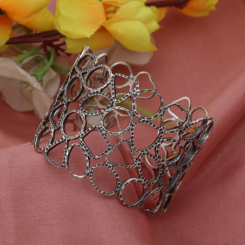 Big Wide Silver Cuff Bracelet
