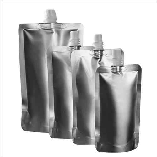 TOP SPOUT SHINY Silver - PP Material , Transparent Color, Designed for Food, Candy, and Gift Uses with Unique Hot Stamping Finish