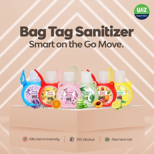 Gel Wiz Alcohol Based Hand Sanitizer Bag Tag 30Ml