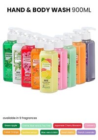 Wiz Hand & Body Wash - 900ml Plastic Dispenser Bottle | Rich Lather, Paraben Free, Refreshing Fragrance