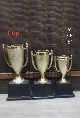 Metal Cup - Iron Material, Available in 6, 7.5, and 8 Inch Sizes | Features Golden Color and Holder Attachment for Versatile Use