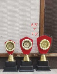 Red Fiber Trophy - Iron, 7-8 Inch Sizes | Red Color, Holder Attachment, Sport Theme Award For Celebrating Achievements